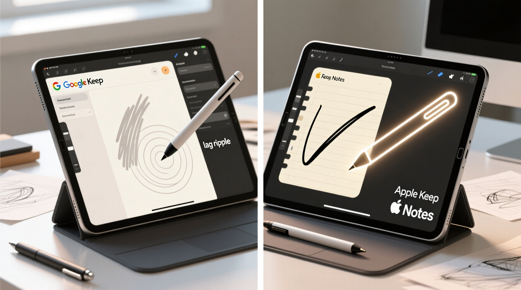 Google Keep vs Apple Notes Drawing Tools