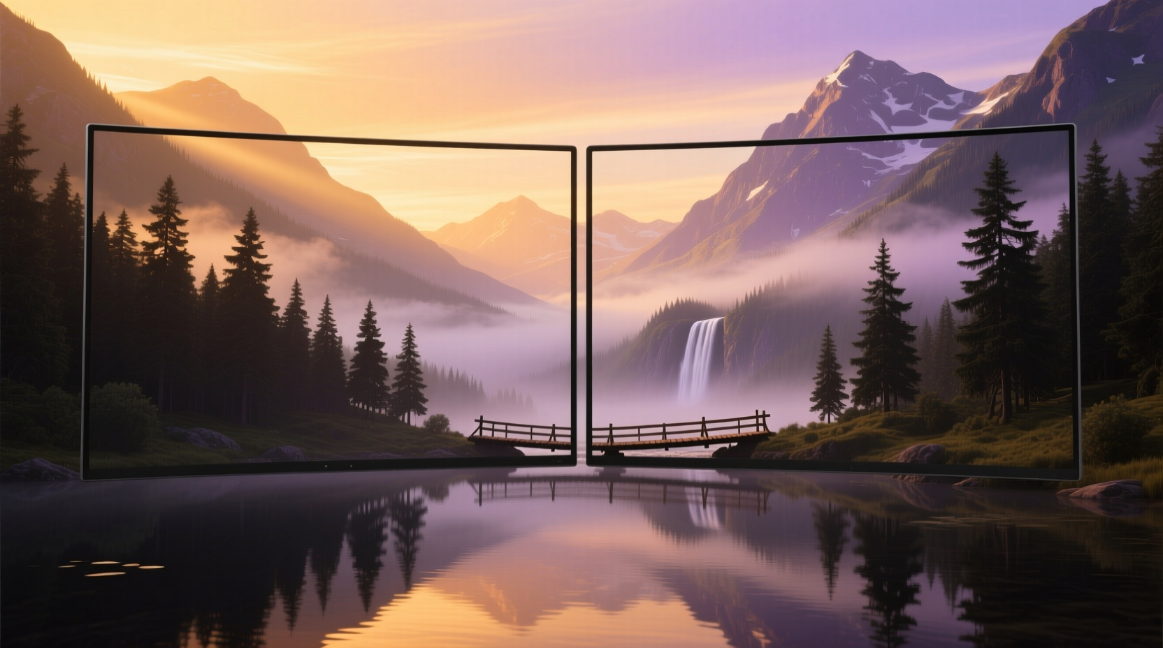 set your multiple desktops to these dual monitor wallpa