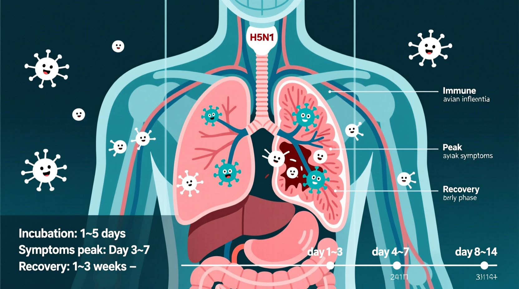 how long does bird flu last in humans