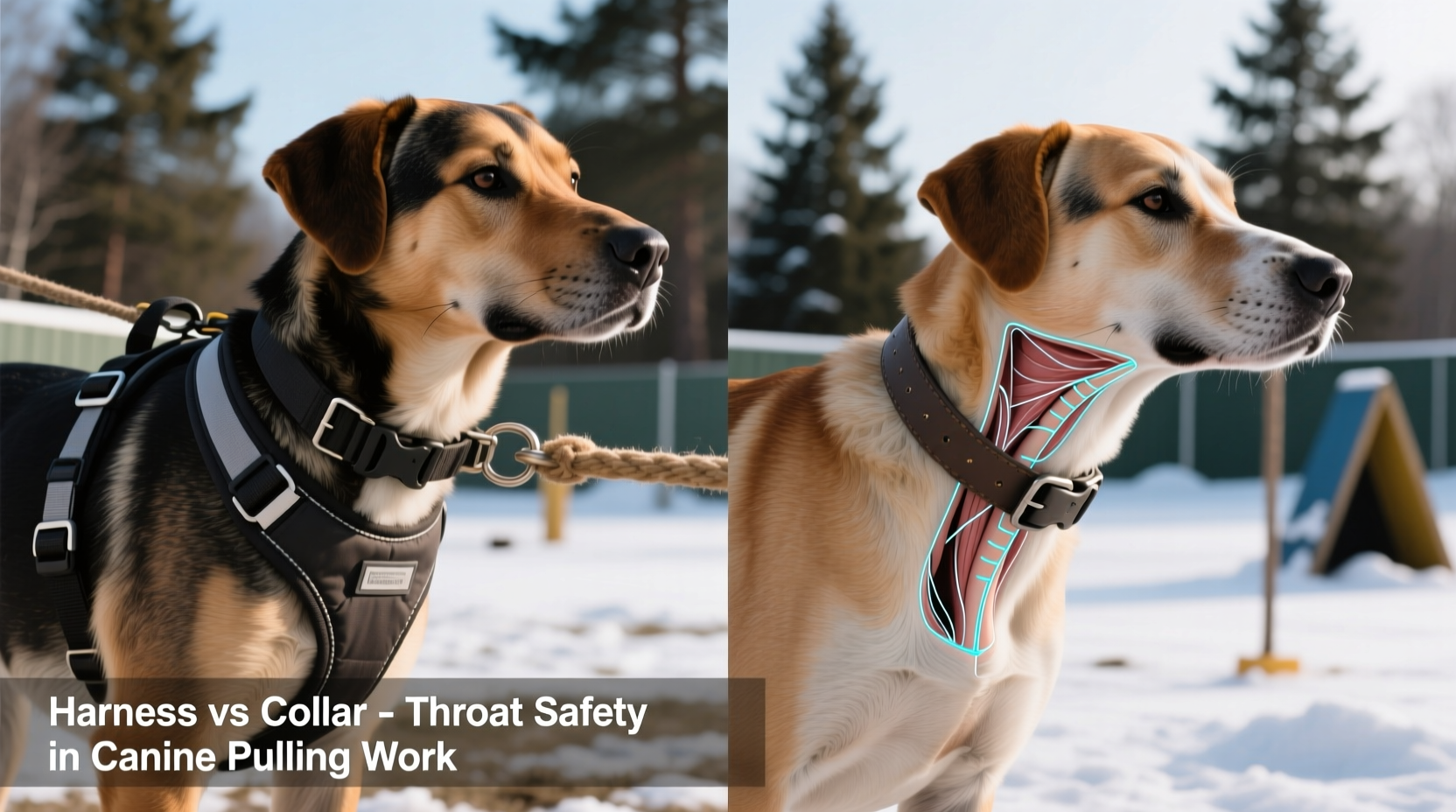 harness vs collar for pulling dogs which causes less throat damage