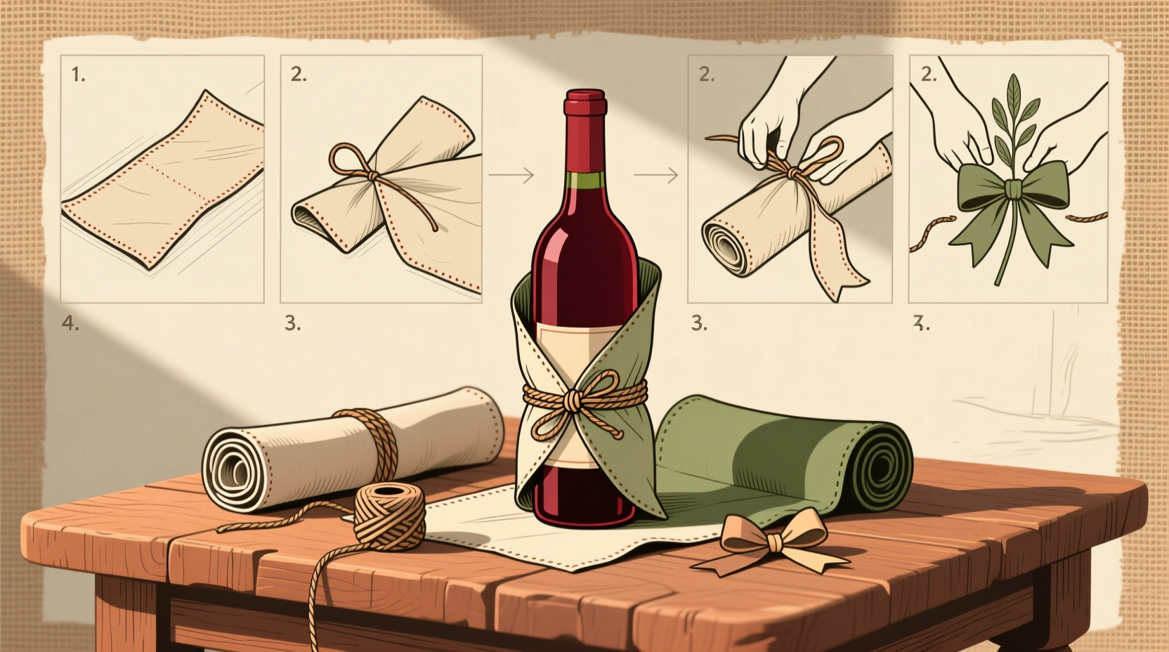 how to wrap a wine bottle