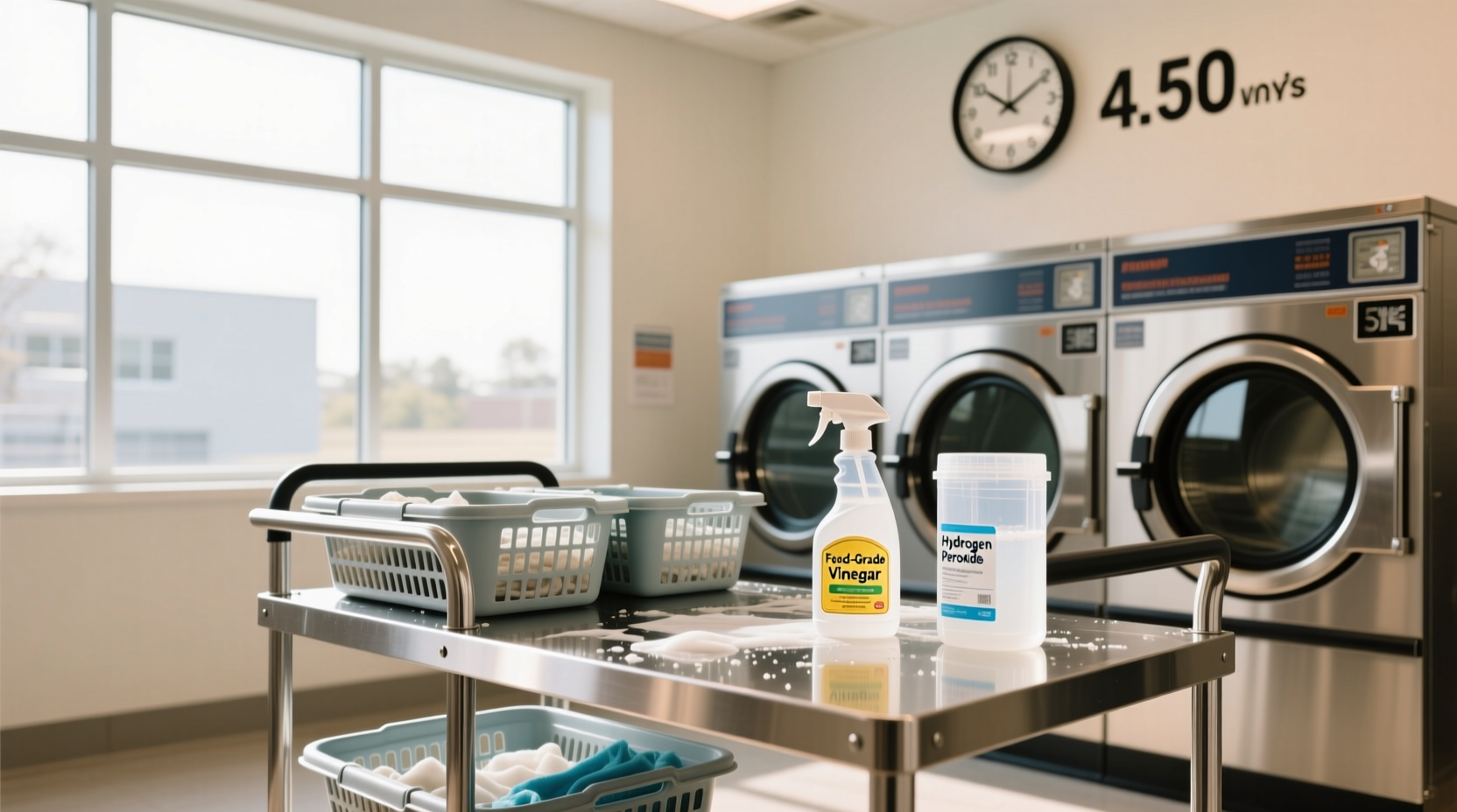 laundry cart sanitization without toxic residue