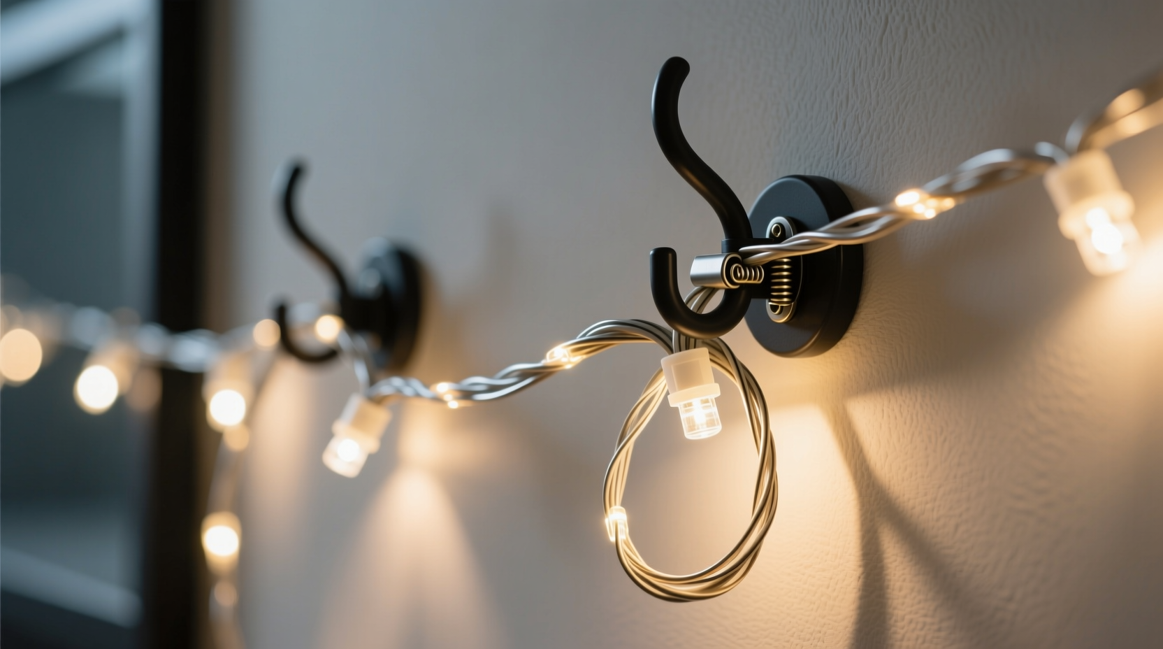why do my rope lights sag between hooks and how to tension them without visible brackets