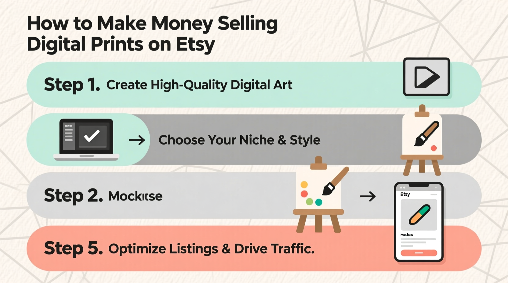 how to make money selling digital prints on etsy step by step