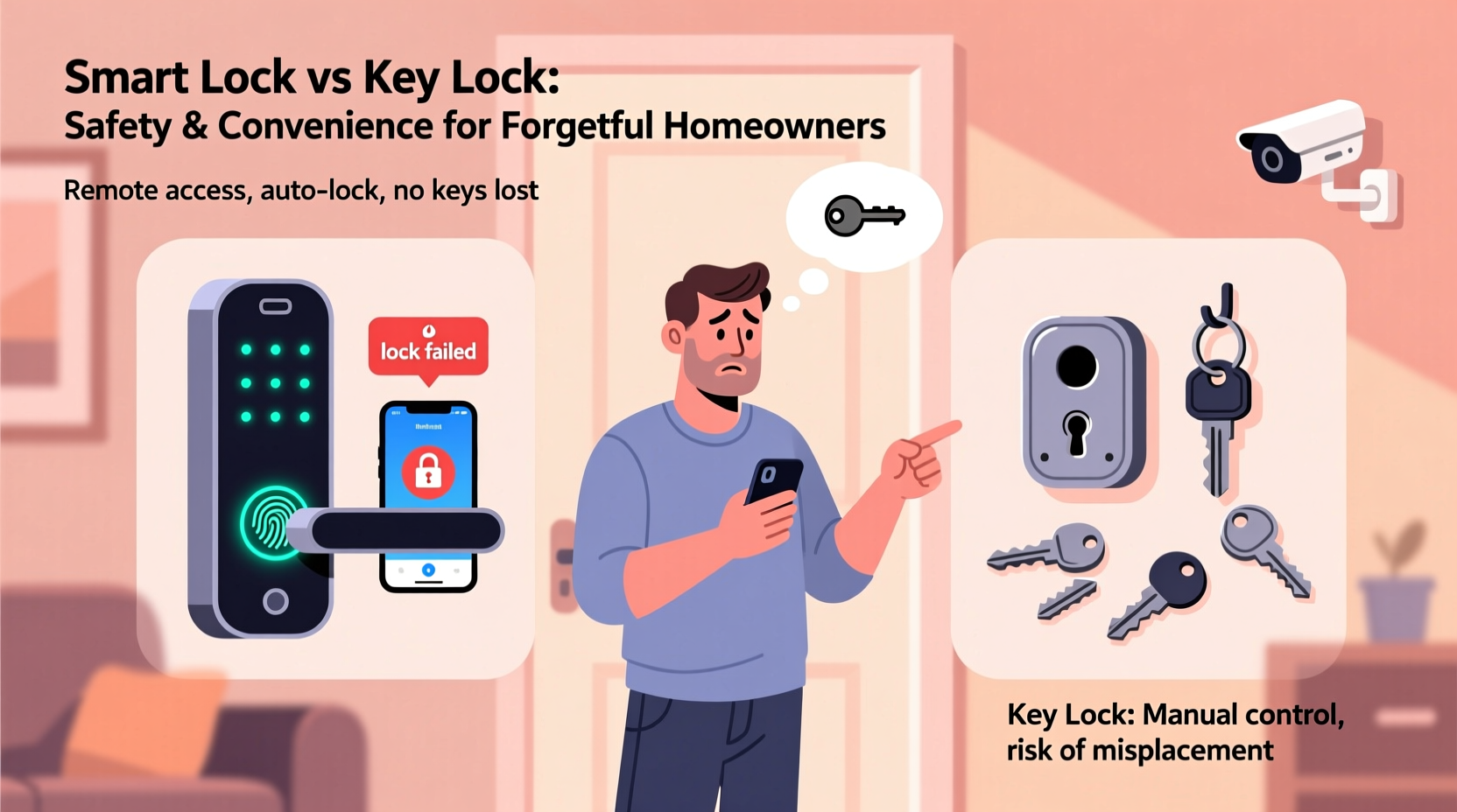 smart lock vs key lock which is safer and easier for forgetful homeowners