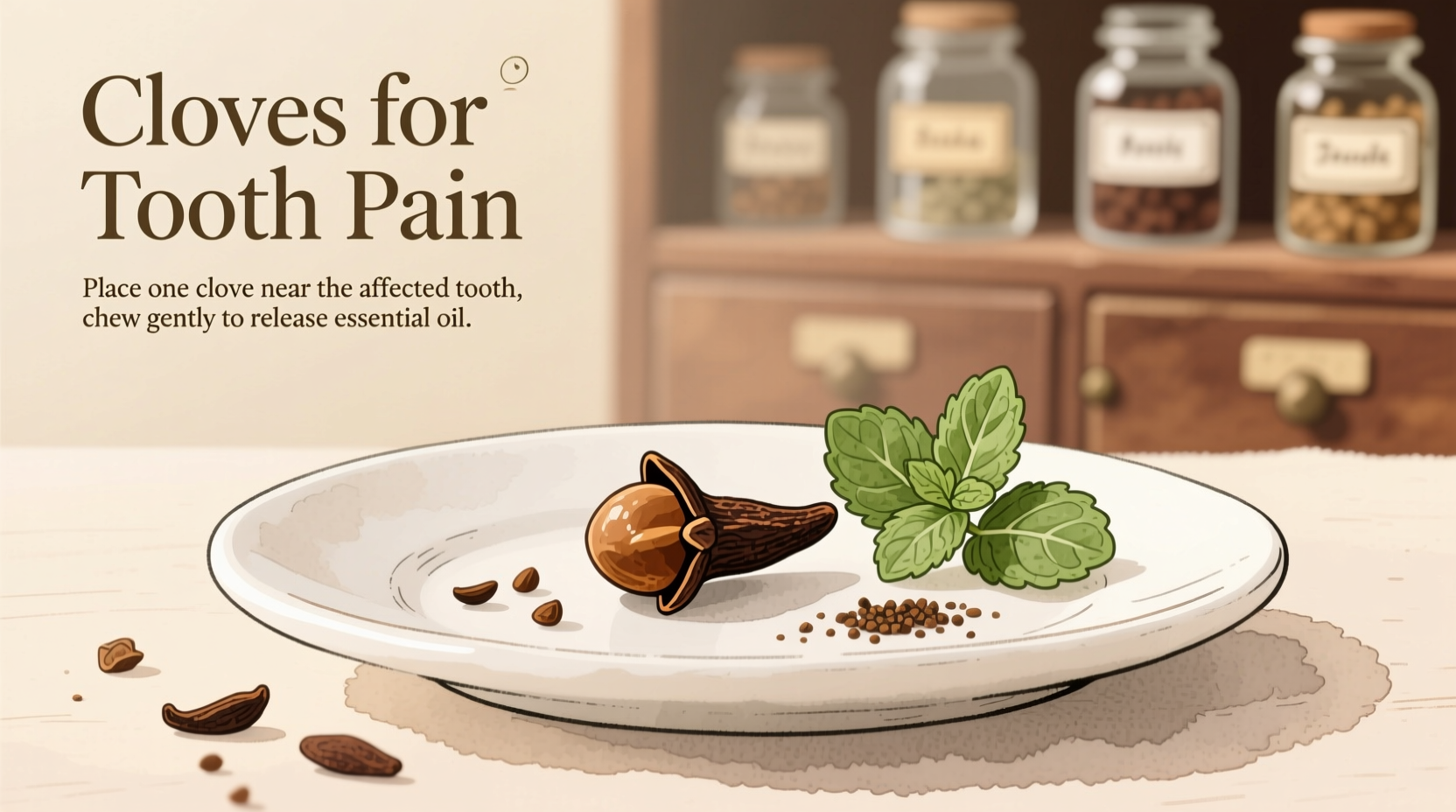 Clove oil application for tooth pain