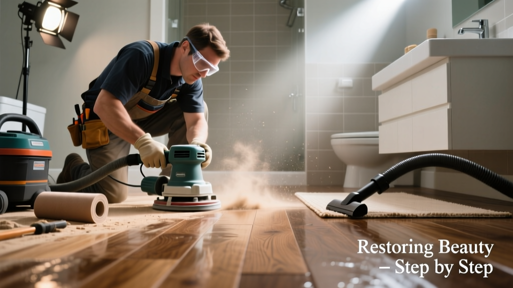 Fixing Dull Hardwood Floors in the Bathroom
