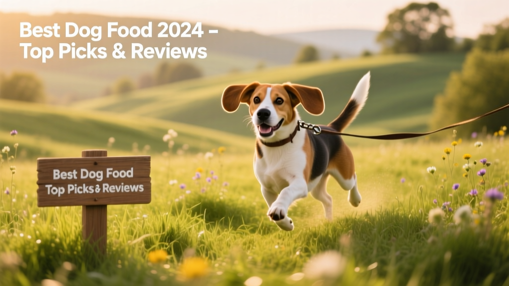 A happy medium-sized dog — like a Beagle or Corgi — running through a sunlit meadow with a leash loosely trailing