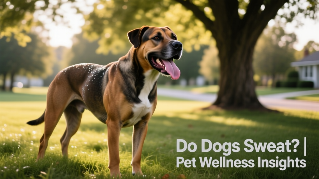Dog panting with tongue lolling, outdoors on a shaded grassy area