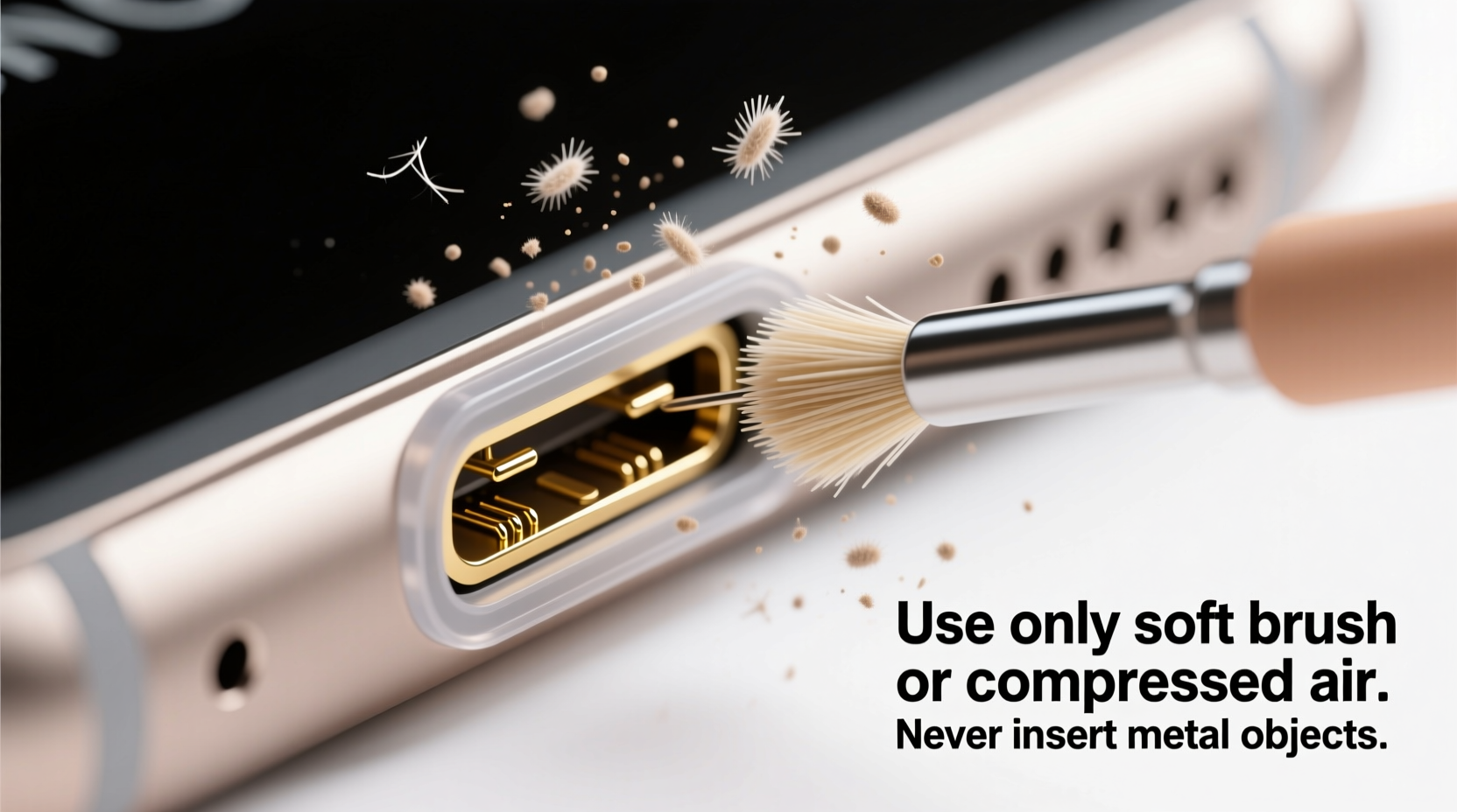 how to clean charging port iphone without damaging the pins inside