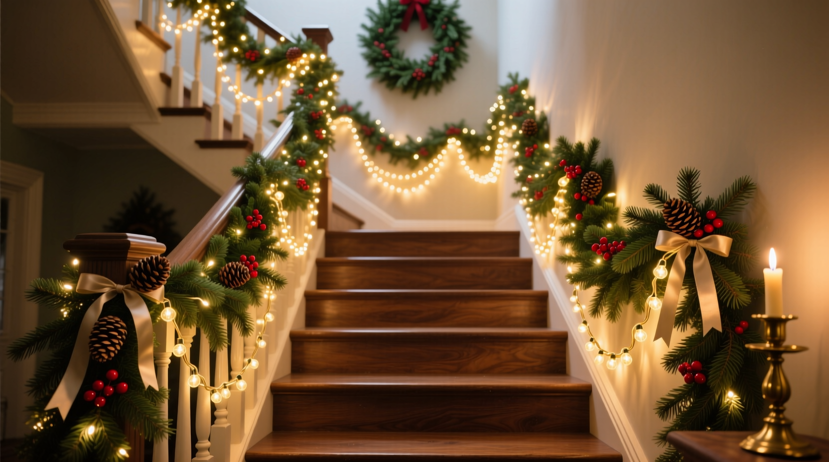 how to layer christmas lights and garland for maximum visual impact
