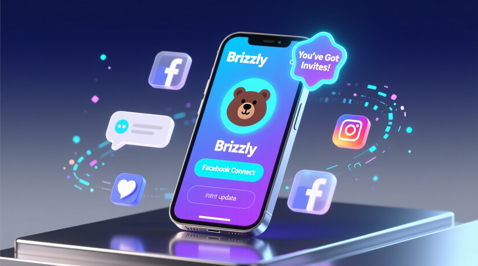 brizzly updates with facebook support weve got invites