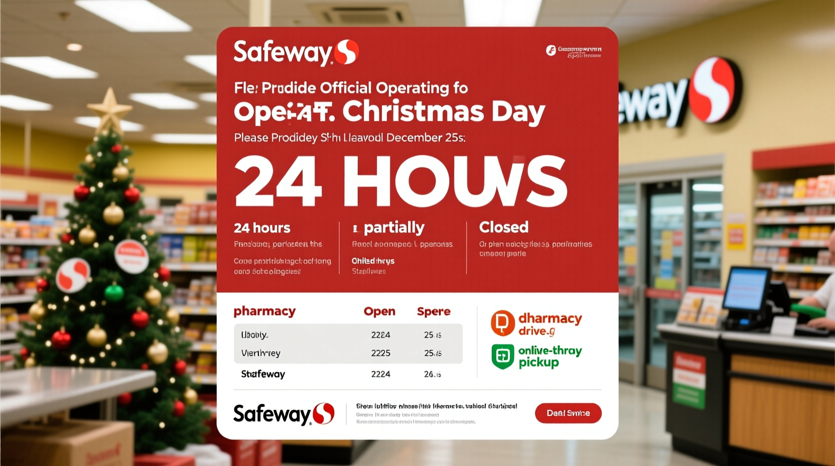 is safeway open on christmas day
