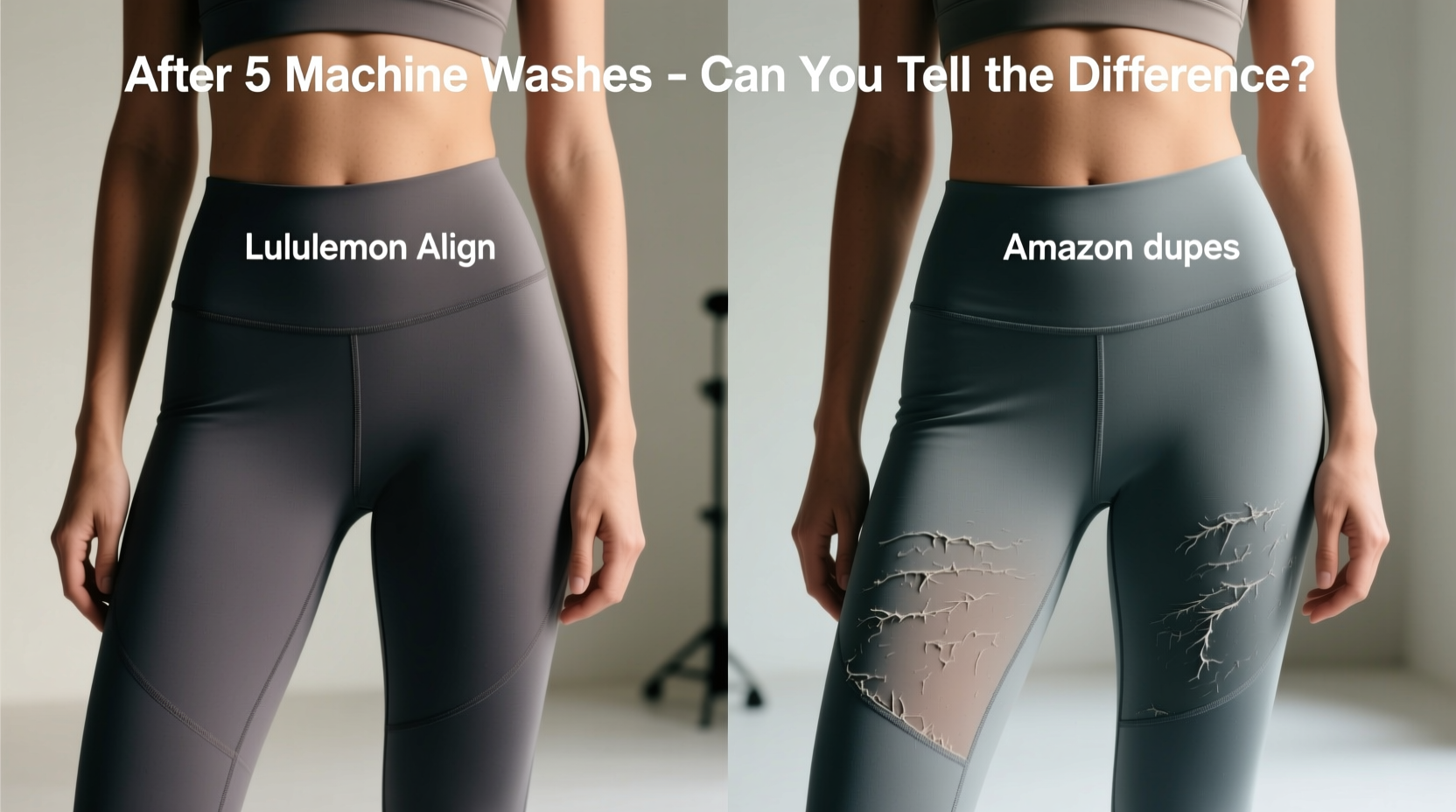 lululemon align vs amazon dupes can you tell the difference after 5 washes in the machine