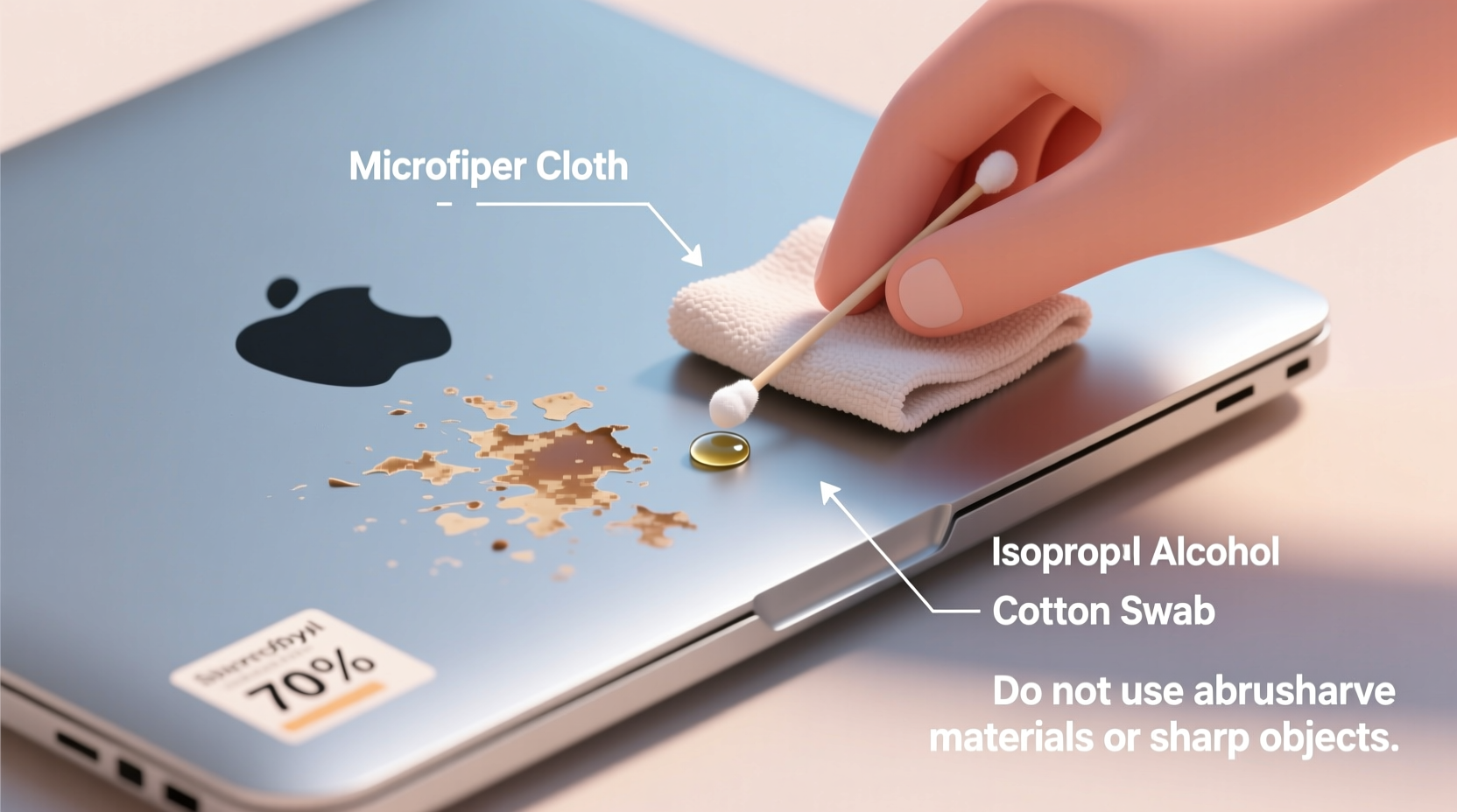 how to remove sticker residue from laptop lids without scratching the surface