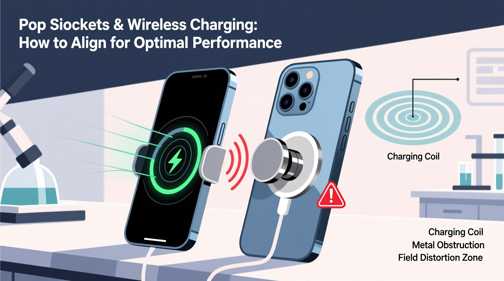 do phone pop sockets interfere with wireless charging and how to fix alignment