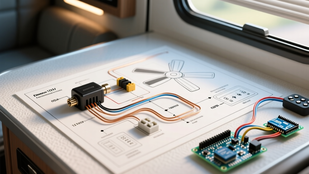 12V RV Wiring Diagram for Remote Control Ceiling Fan