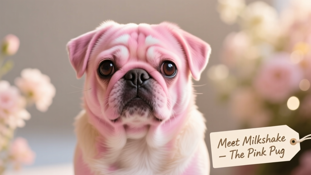 Meet Milkshake the Pink Pug, the Social Media Pup With a Rare Genetic Condition