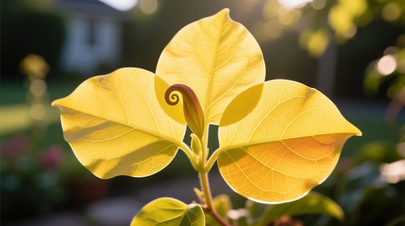 yellow impatiens leaves