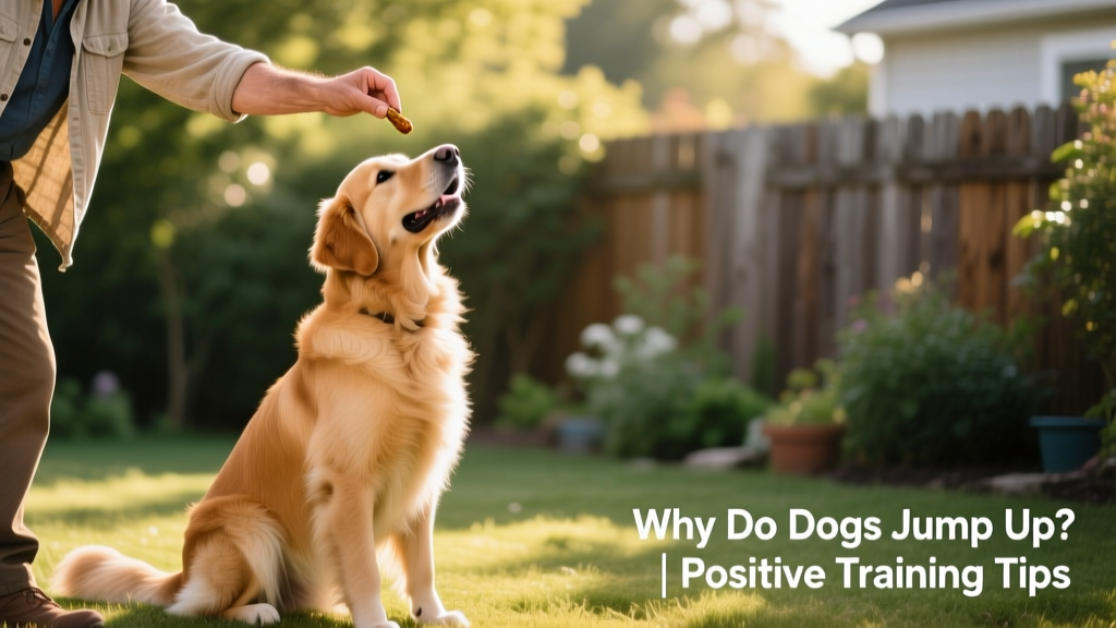 A trainer guiding a dog into a sit position using a treat lure, with clear body language and positive reinforcement