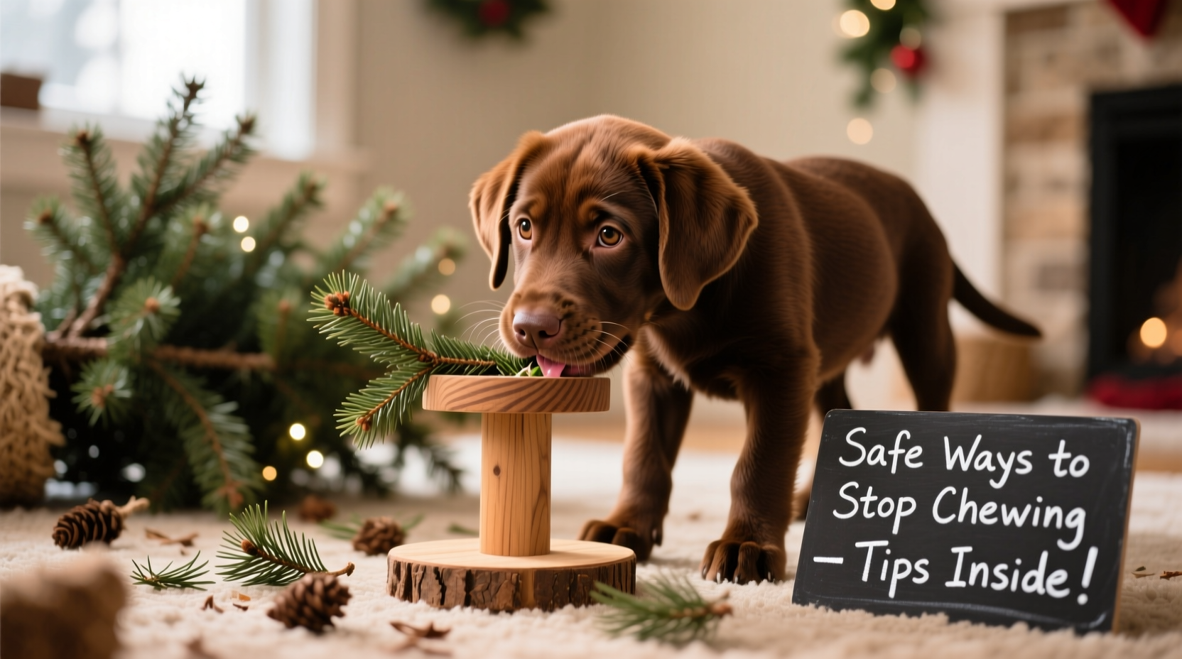 why does my dog chew on christmas tree stands how to stop it safely