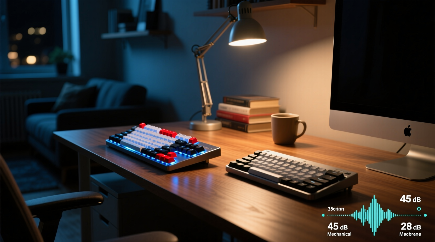 mechanical keyboard vs membrane for coding late at night which is quieter