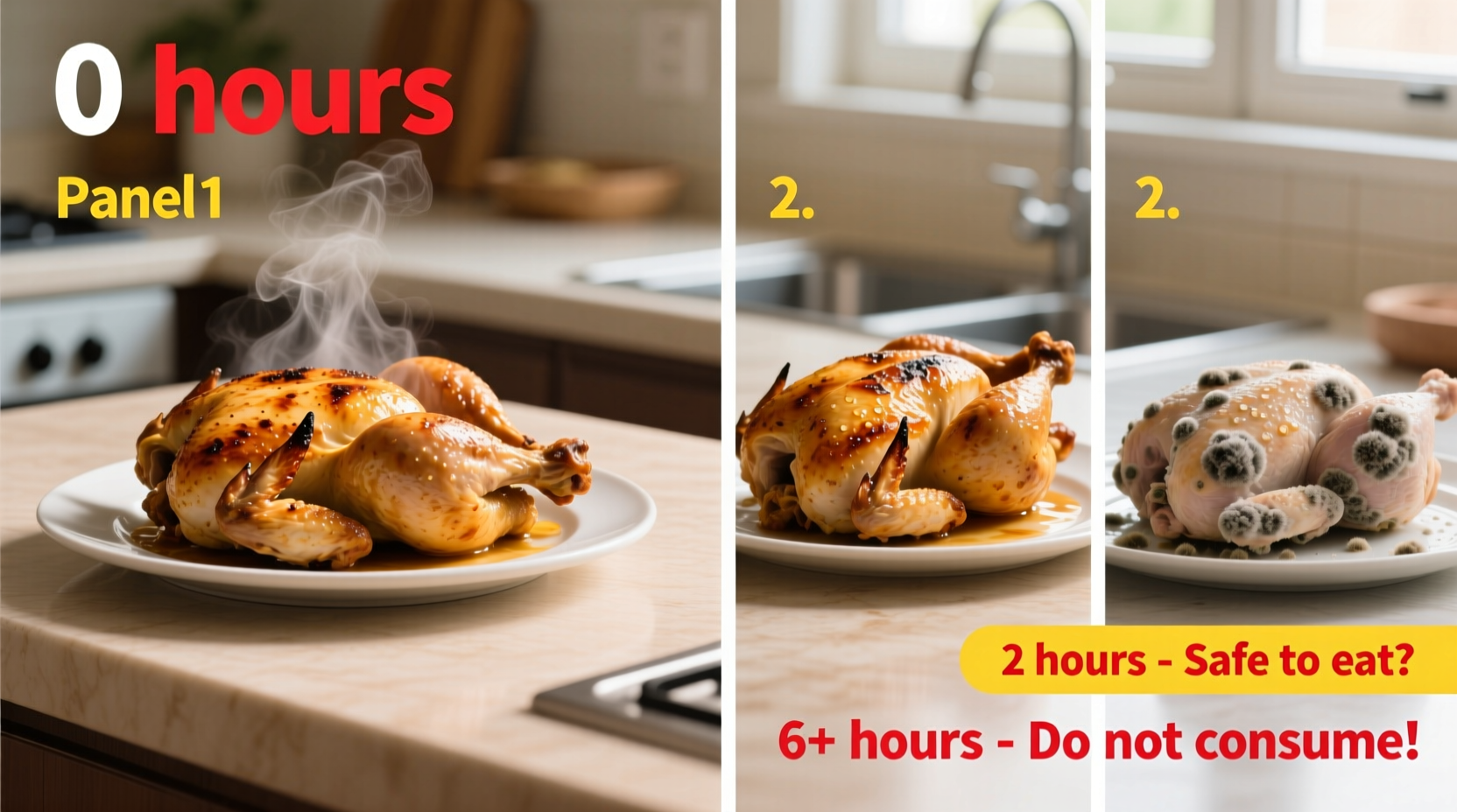 how long can you leave out cooked chicken