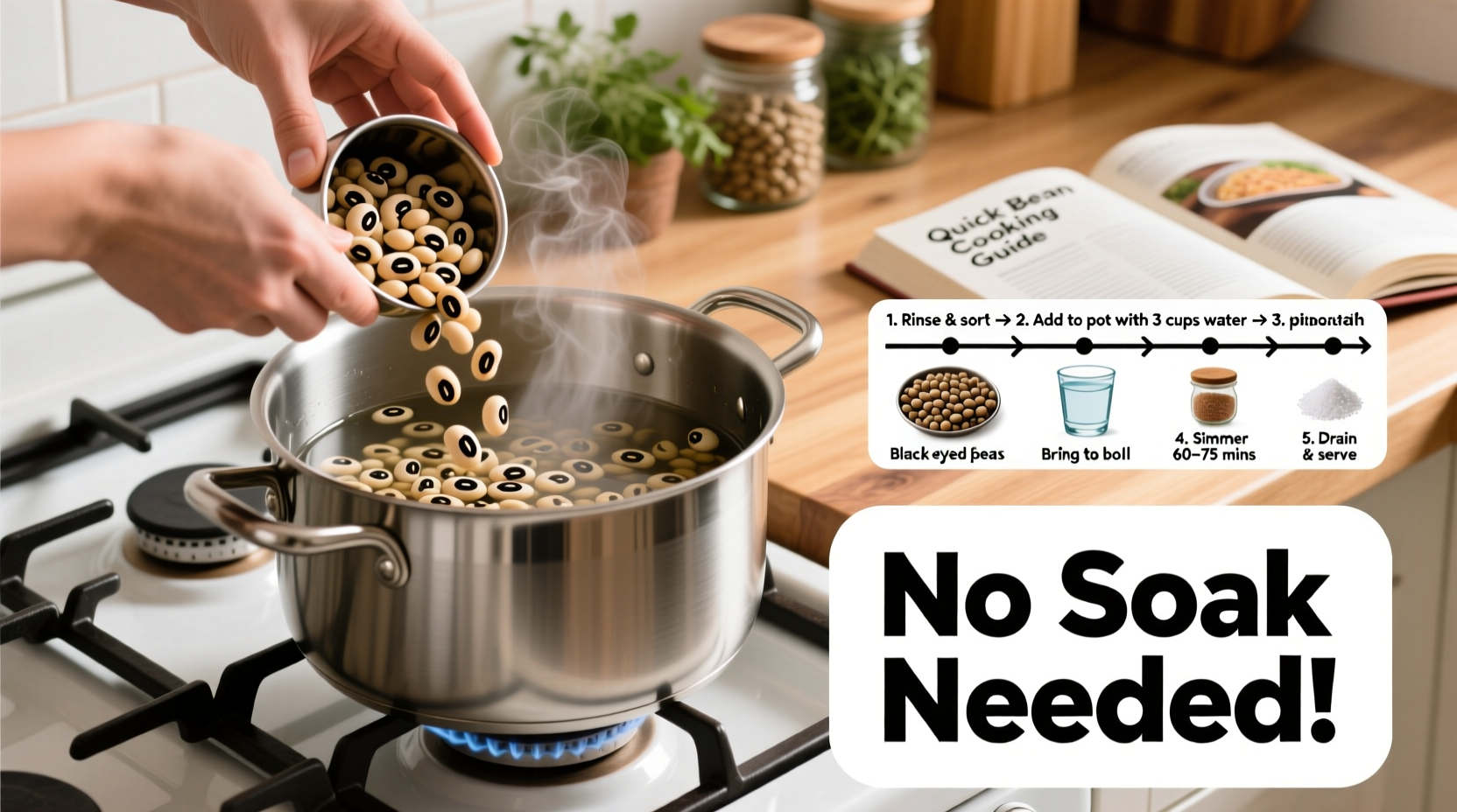 No-Soak Black-Eyed Peas: Cook in 1 Hour (No Overnight Prep)