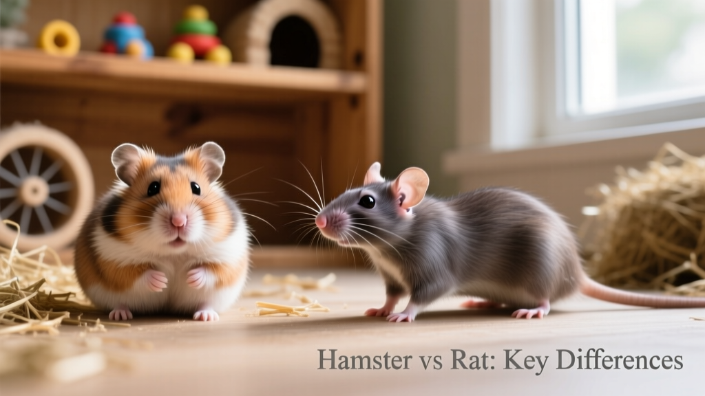 Side-by-side comparison showing a plump, compact hamster and a sleek, longer-bodied rat