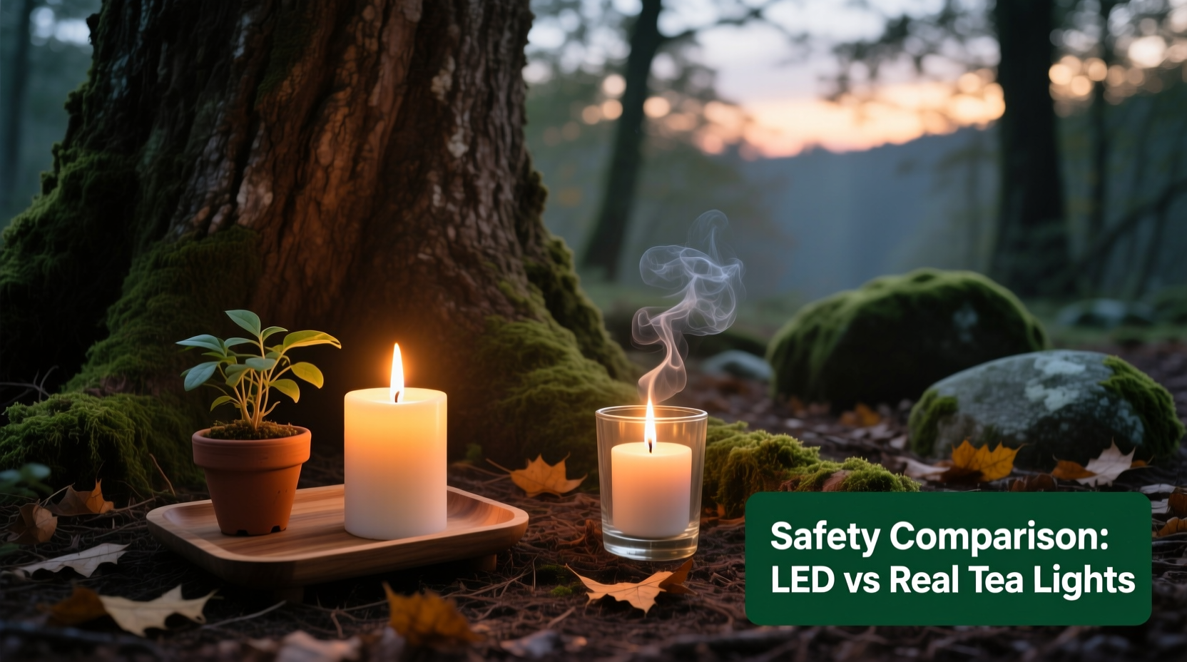 led flameless candles vs real tea lights which is safer near a tree