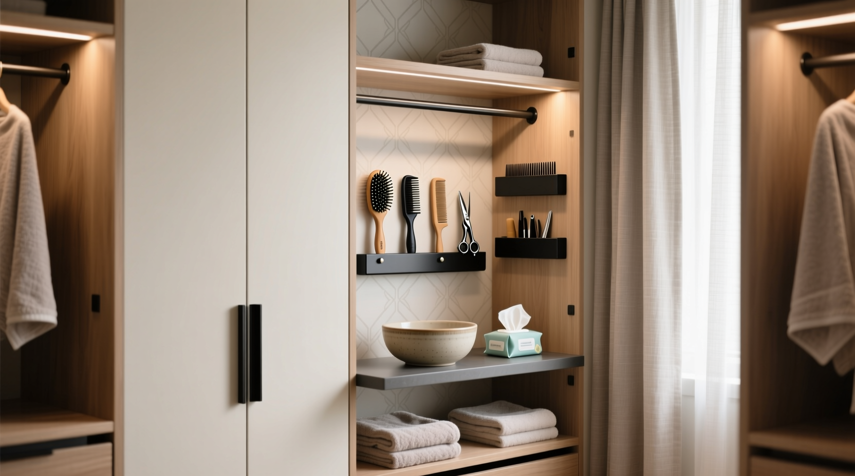 closet organization tips hide pet grooming tools luxuriously