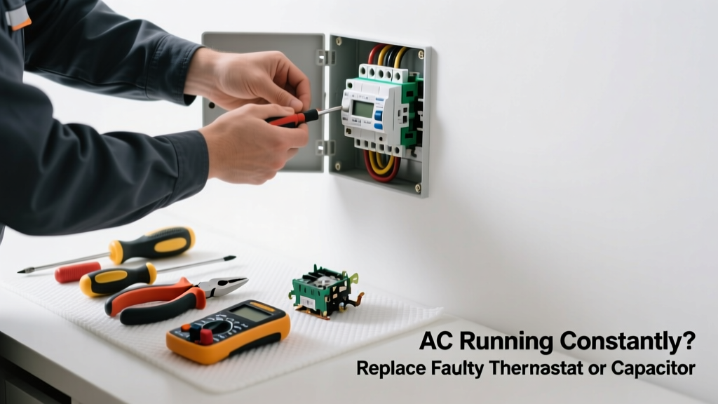 AC Running Constantly? Replace the Faulty Thermostat or Capacitor