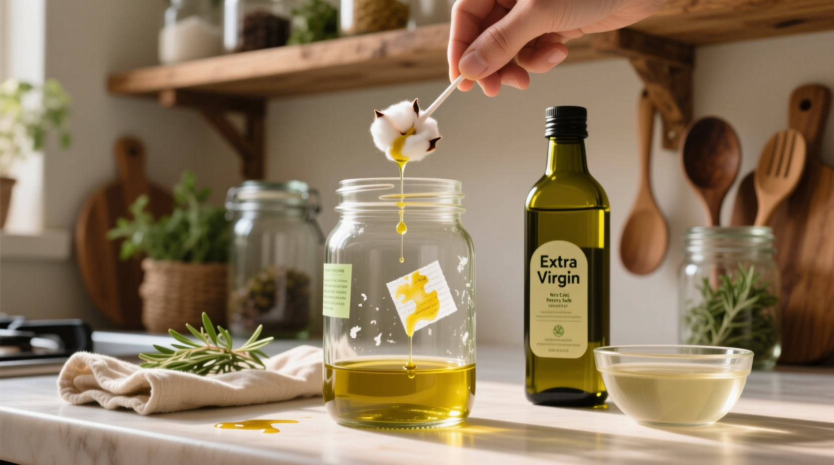 eco friendly cleaning olive oil for sticker residue