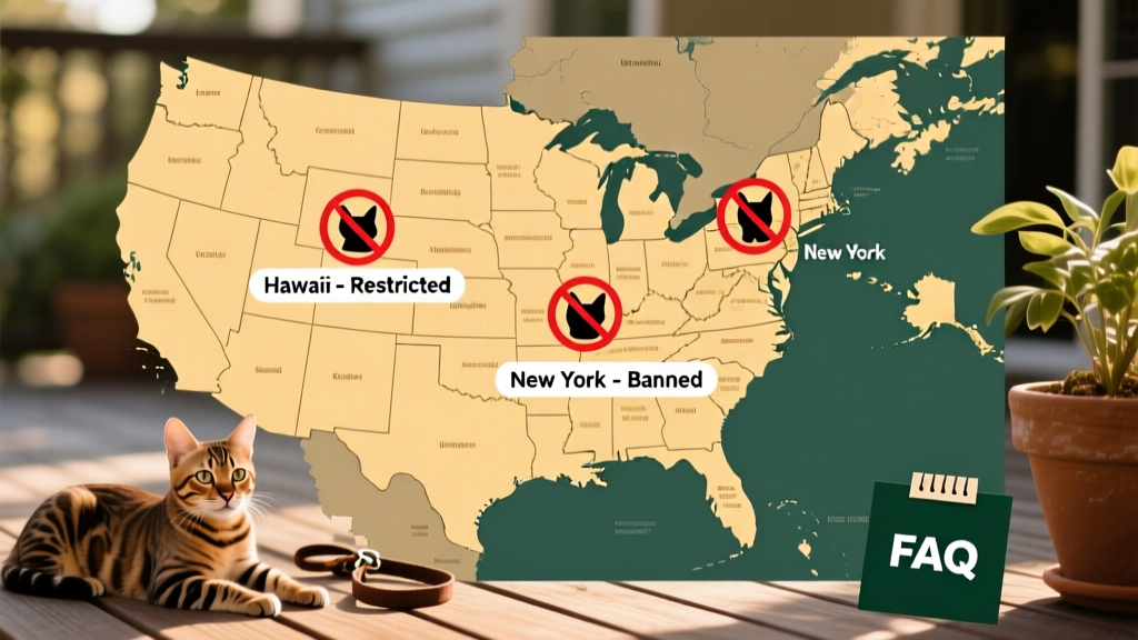 A map of the U.S. highlighting Hawaii and New York City with icons indicating Bengal restrictions