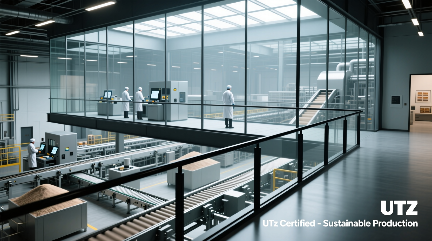 UTZ factory viewing gallery overlooking production line