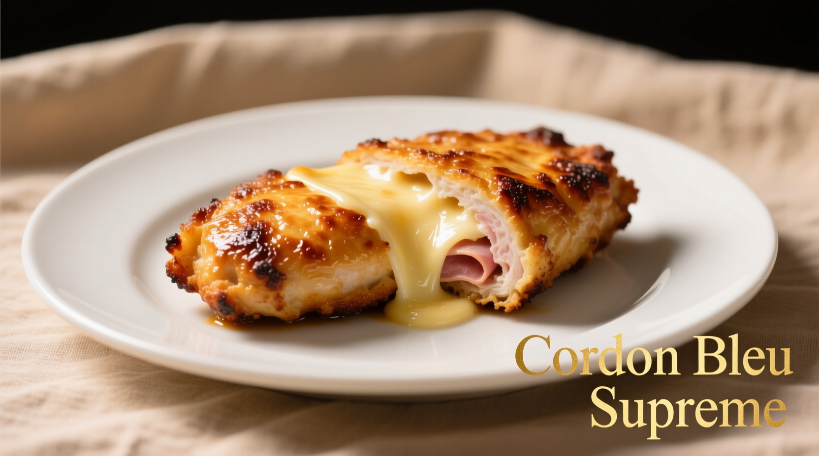 Perfectly cooked chicken cordon bleu with golden crust