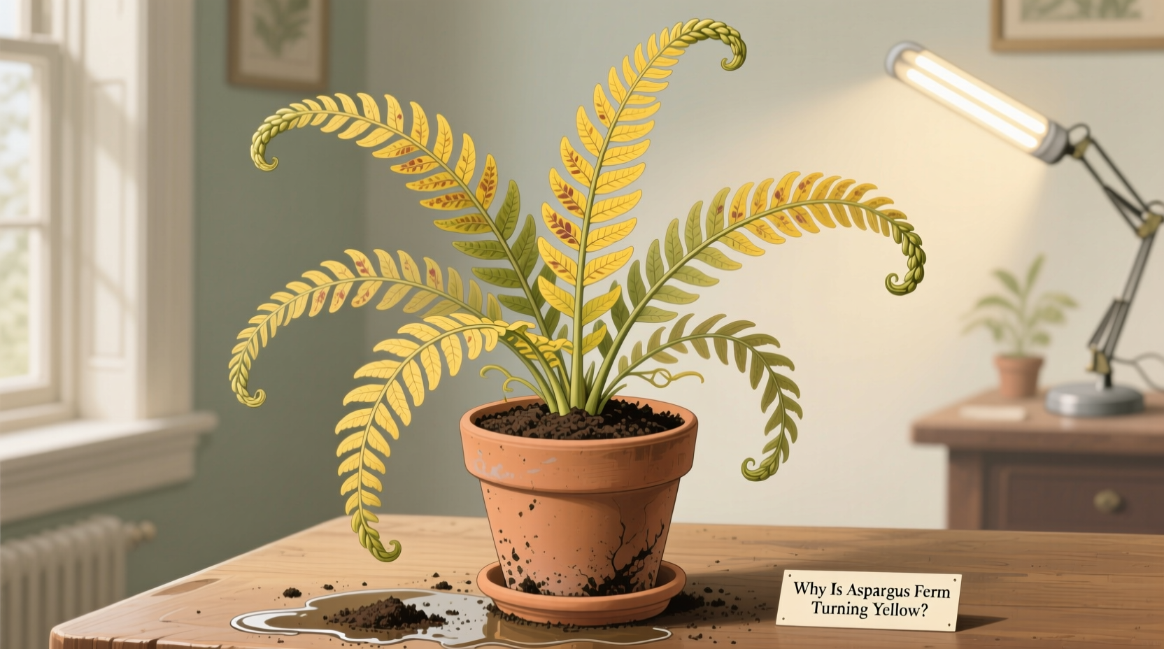 why is asparagus fern turning yellow
