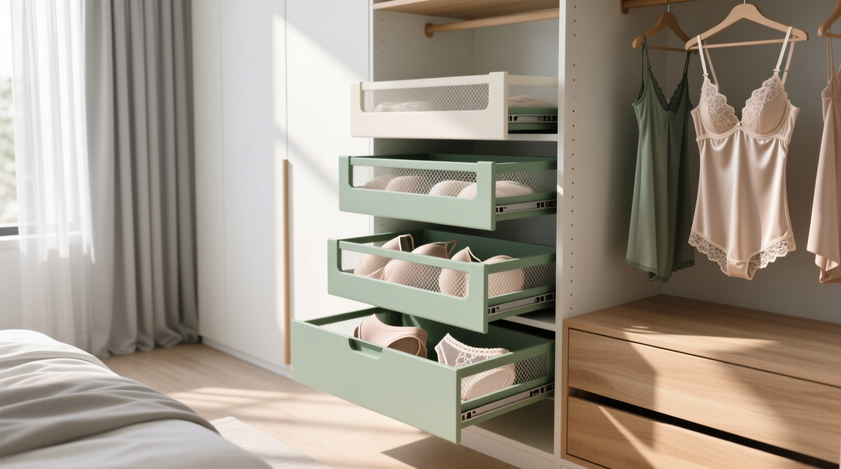 lingerie storage mesh drawer method