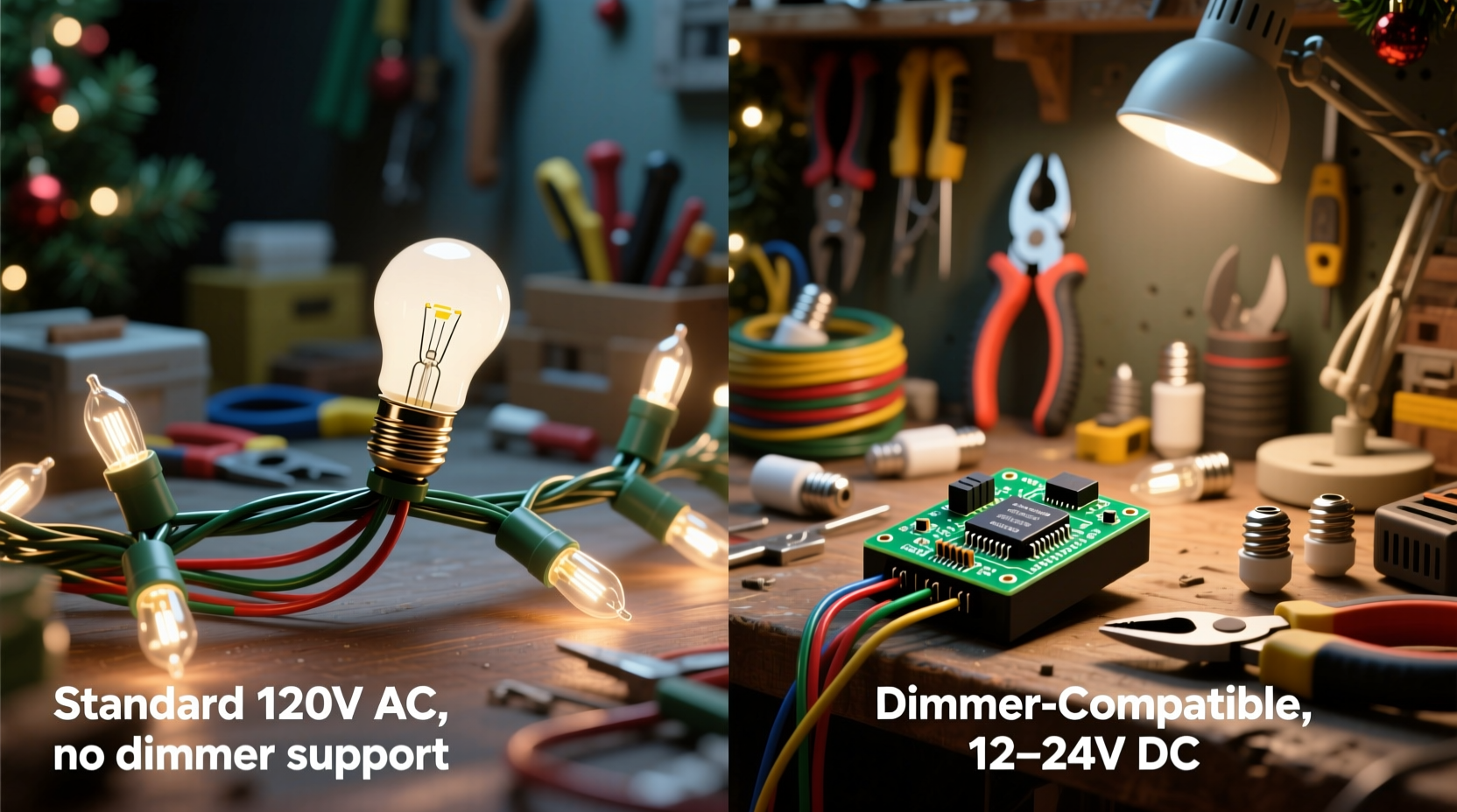 why are some christmas lights not dimmable and how to upgrade them