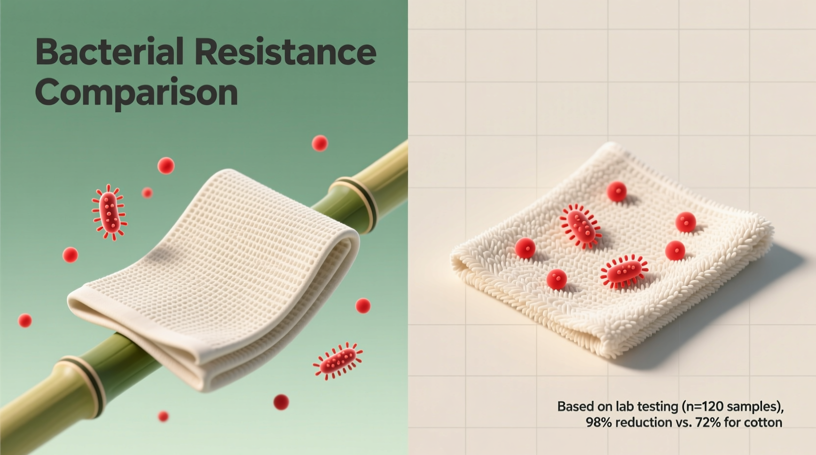 bamboo vs organic cotton dish towels bacterial resistance compared