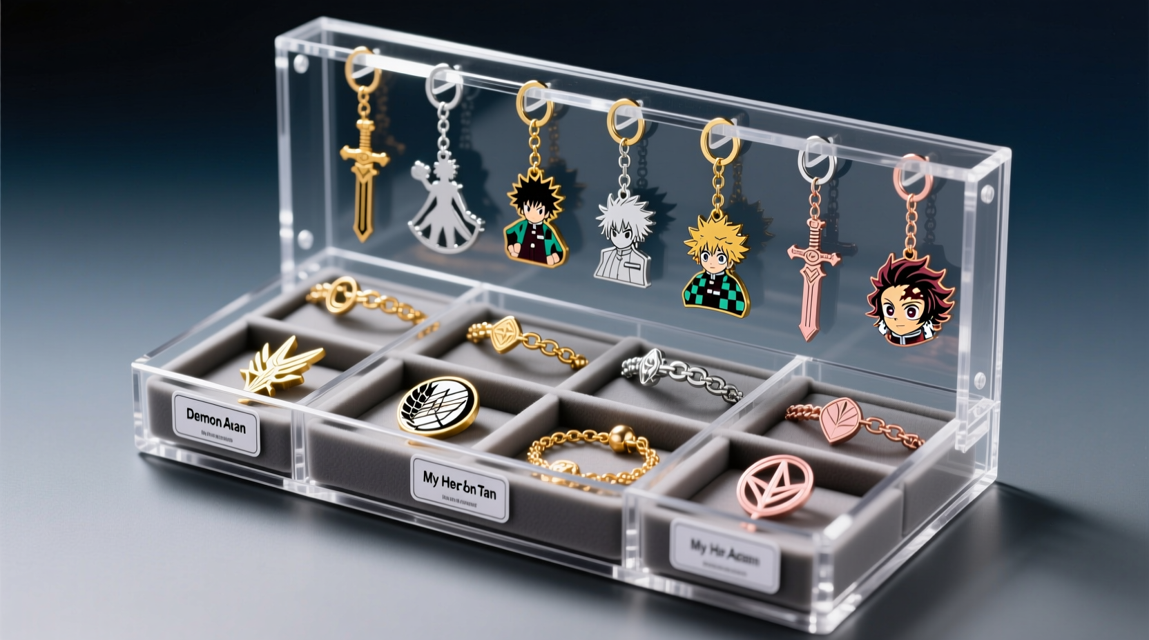 closet organization tips for anime keychains charm bracelets