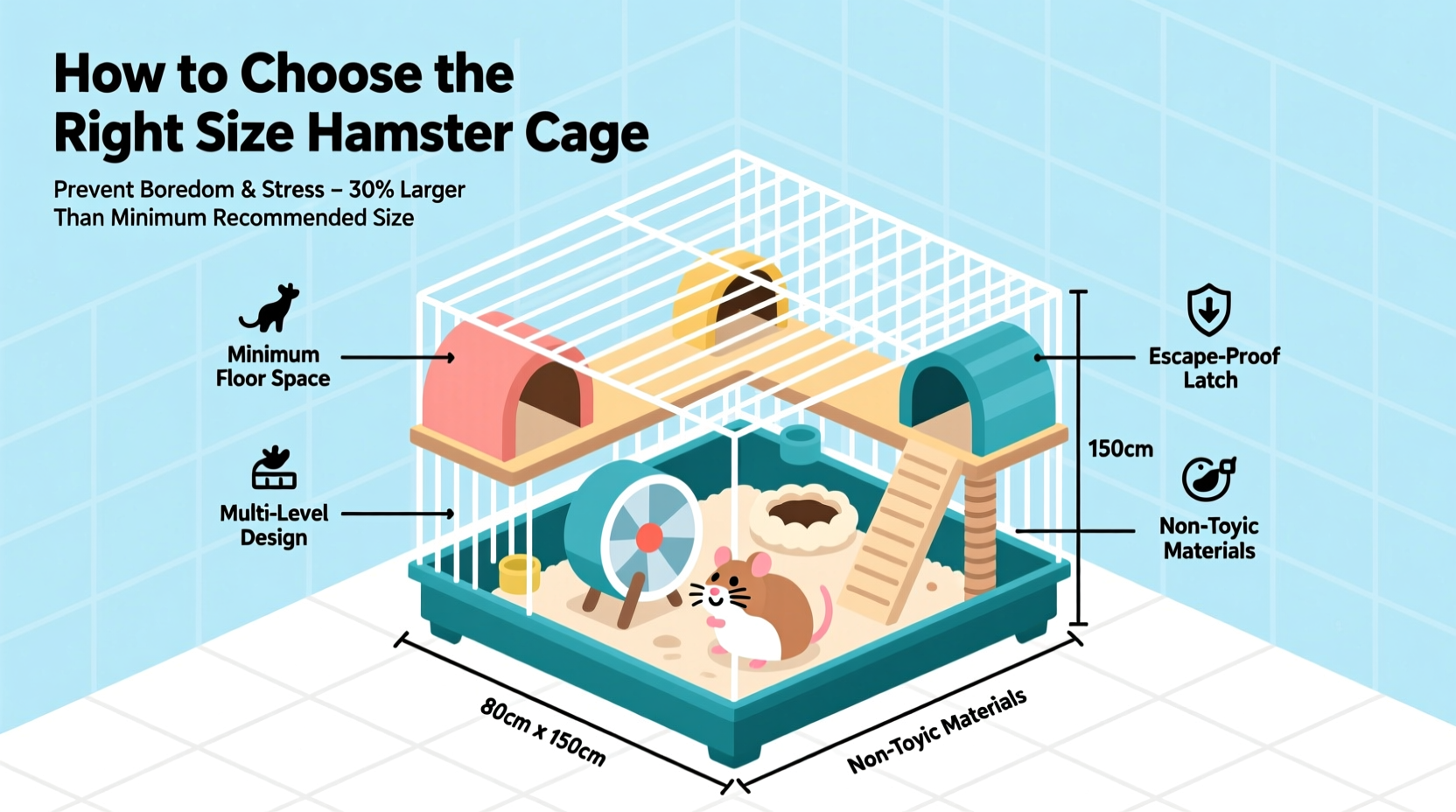 how to choose the right size hamster cage to prevent boredom and stress