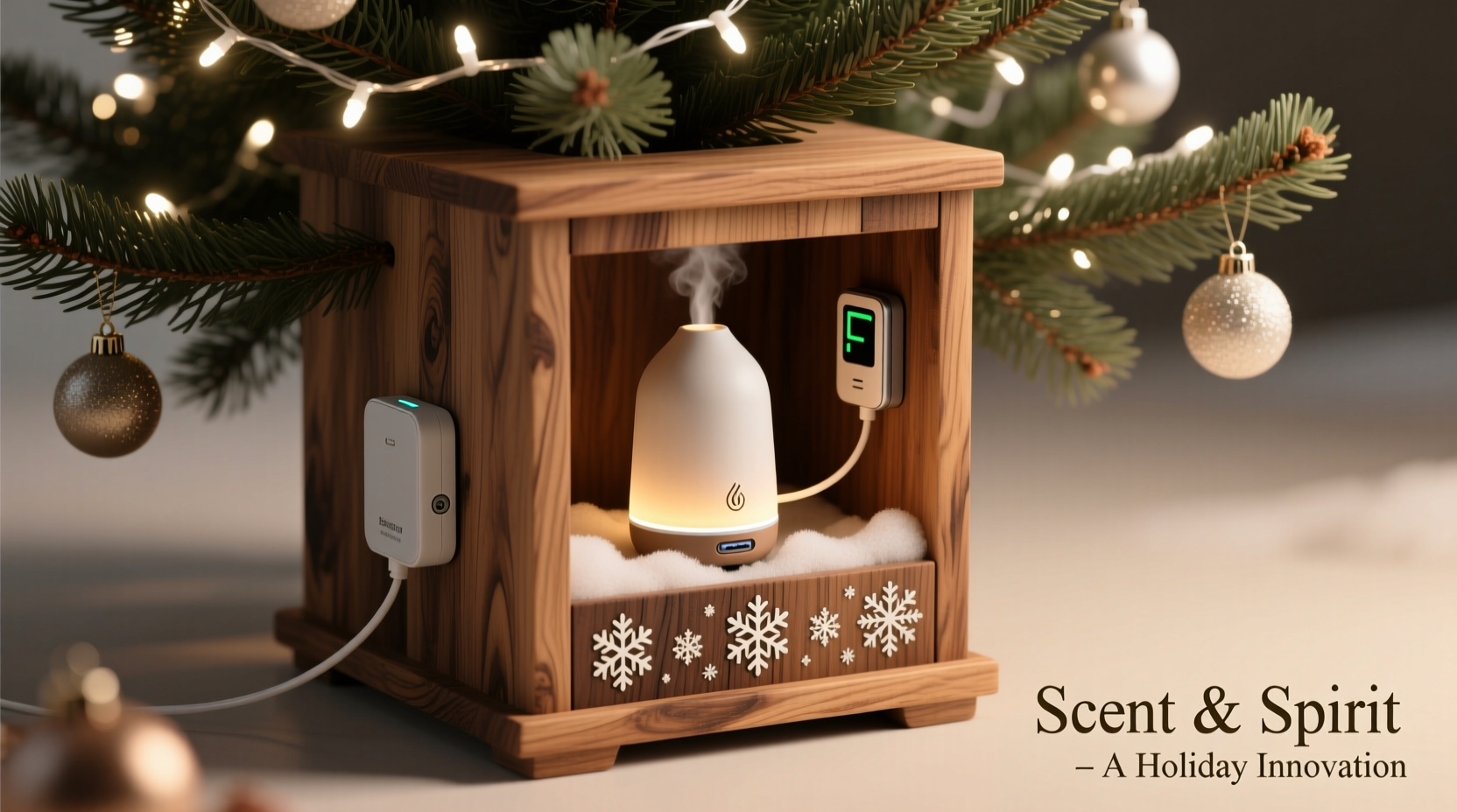 how to create a scent diffuser inside a christmas tree stand