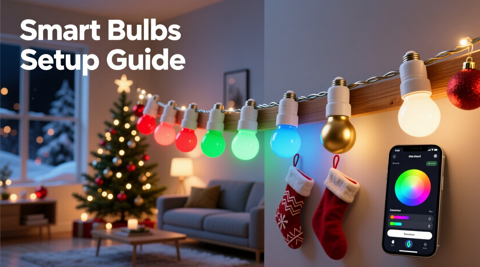 how to create a color changing christmas light display using affordable smart bulbs