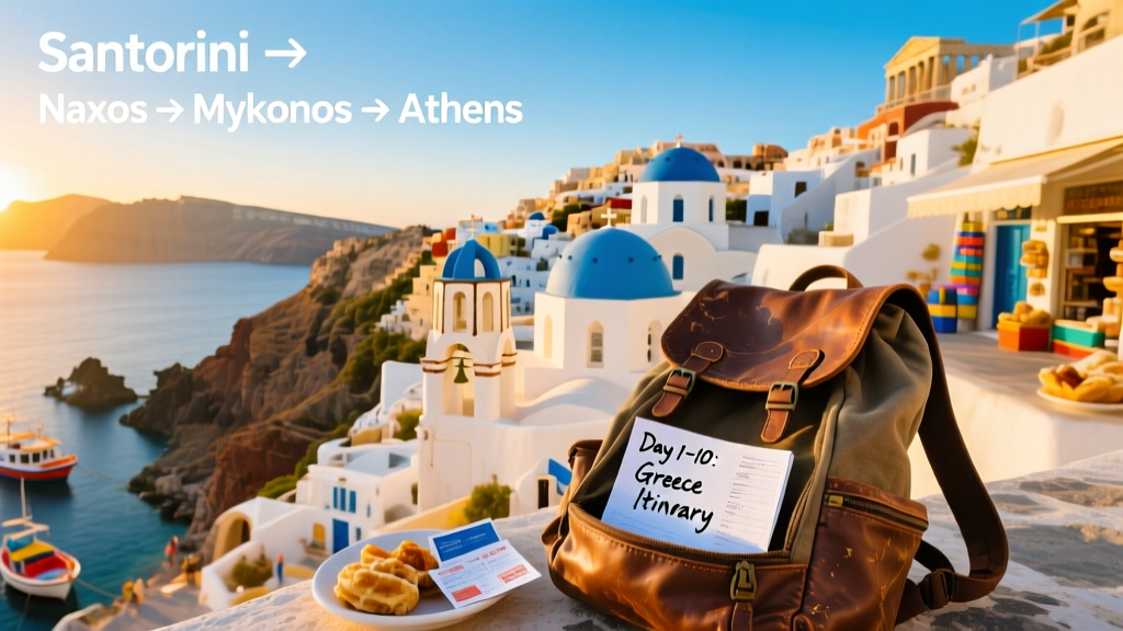 10-Day Greece Itinerary: Santorini, Naxos, Mykonos & Athens on a Backpacker Budget