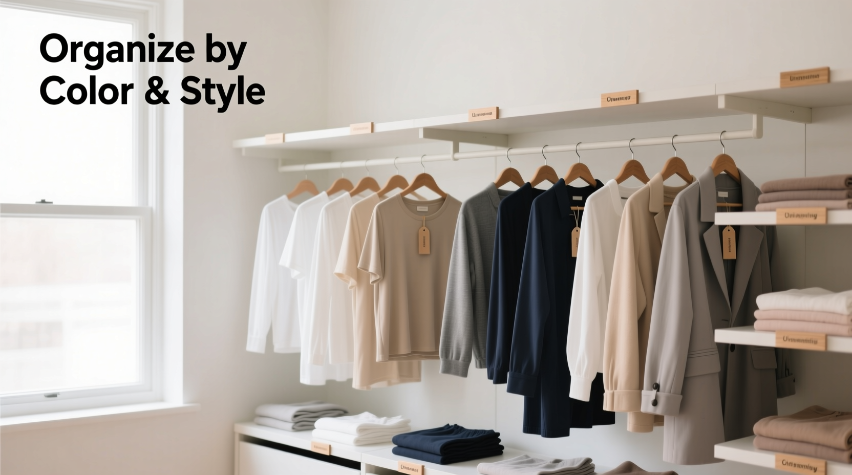 how to organize your closet by color and style for effortless mornings