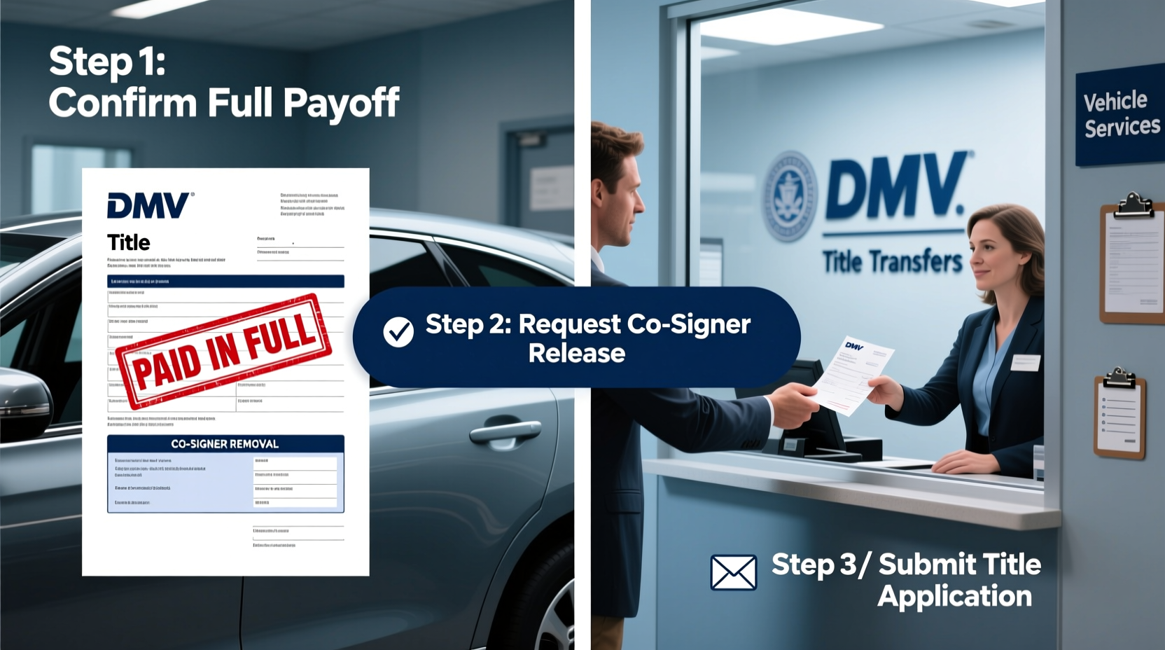 how to remove cosigner from car title after payoff