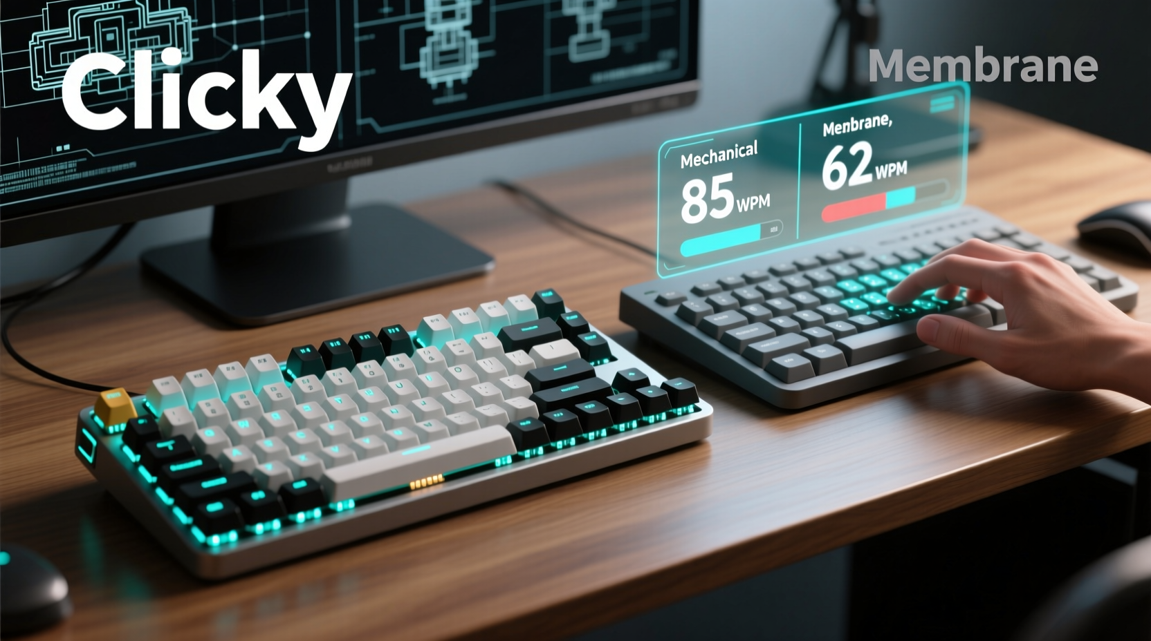 mechanical vs membrane keyboards are clicky keys really better for typing speed