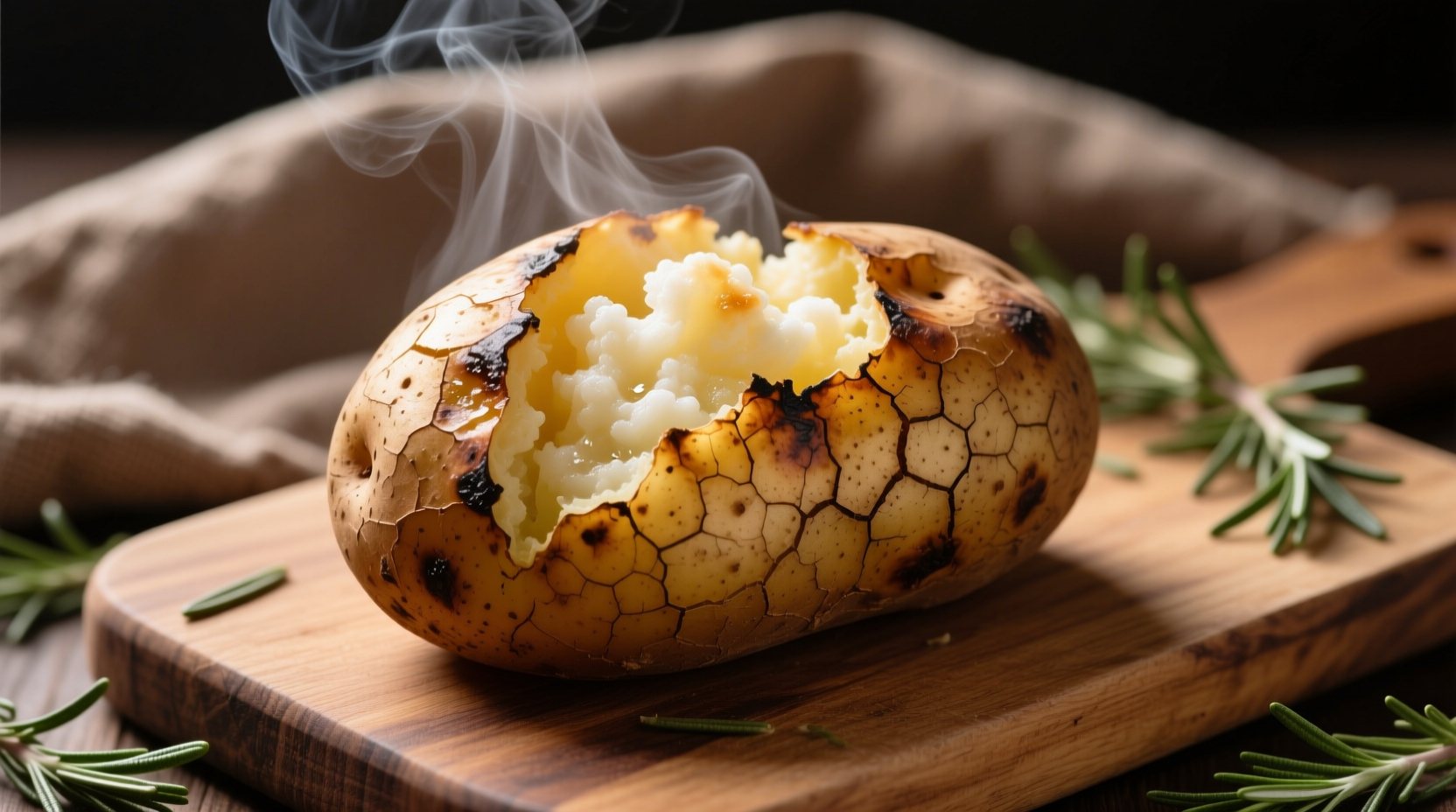 Perfectly baked potato with crispy skin and fluffy interior