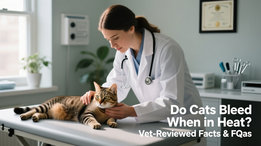 Veterinarian gently examining a cat’s reproductive health during a routine wellness visit